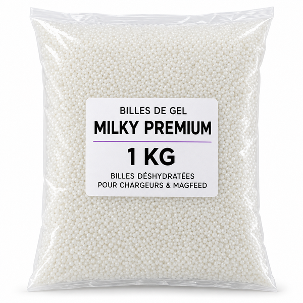 Billes de Gel Premium MILKY 1 Kg Spéciales Chargeurs & Magfeed